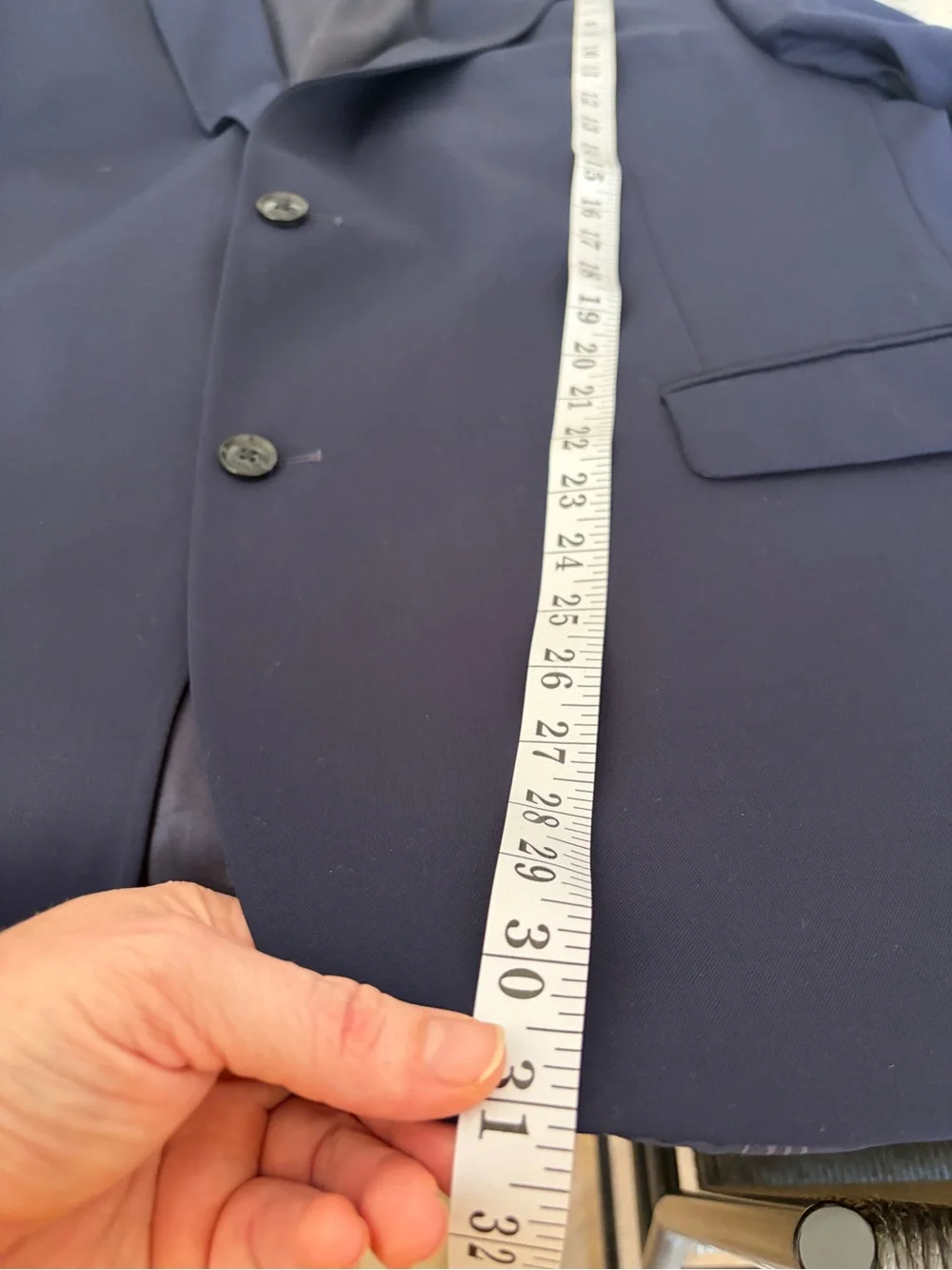 Tommy Hilfiger Men's Navy Two-Button Sport Coat 48 R?